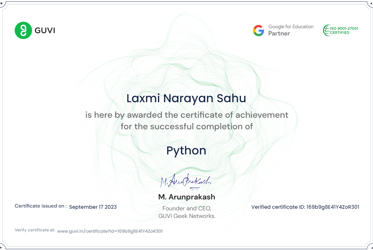 Python Certificate